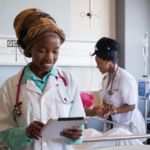 Women working in medical facility