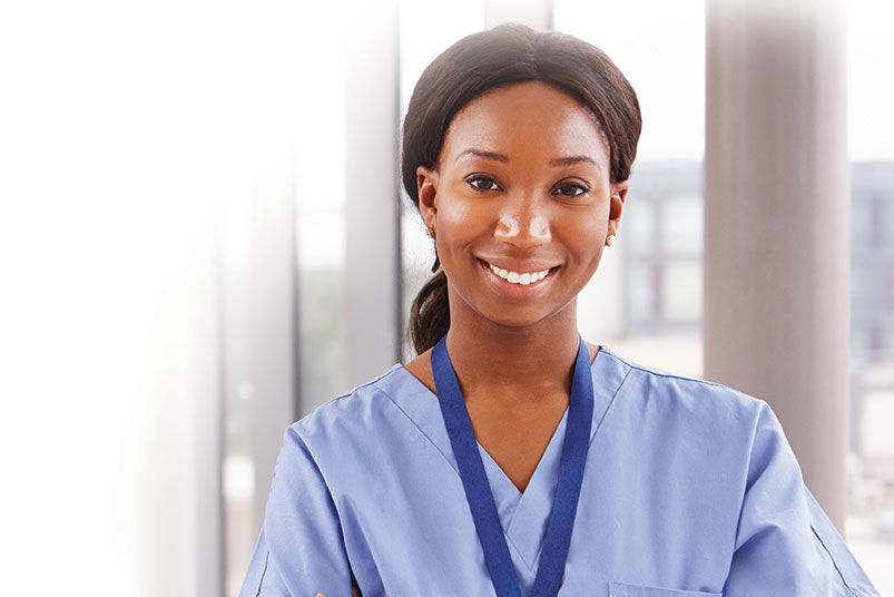 Female nurse smiling