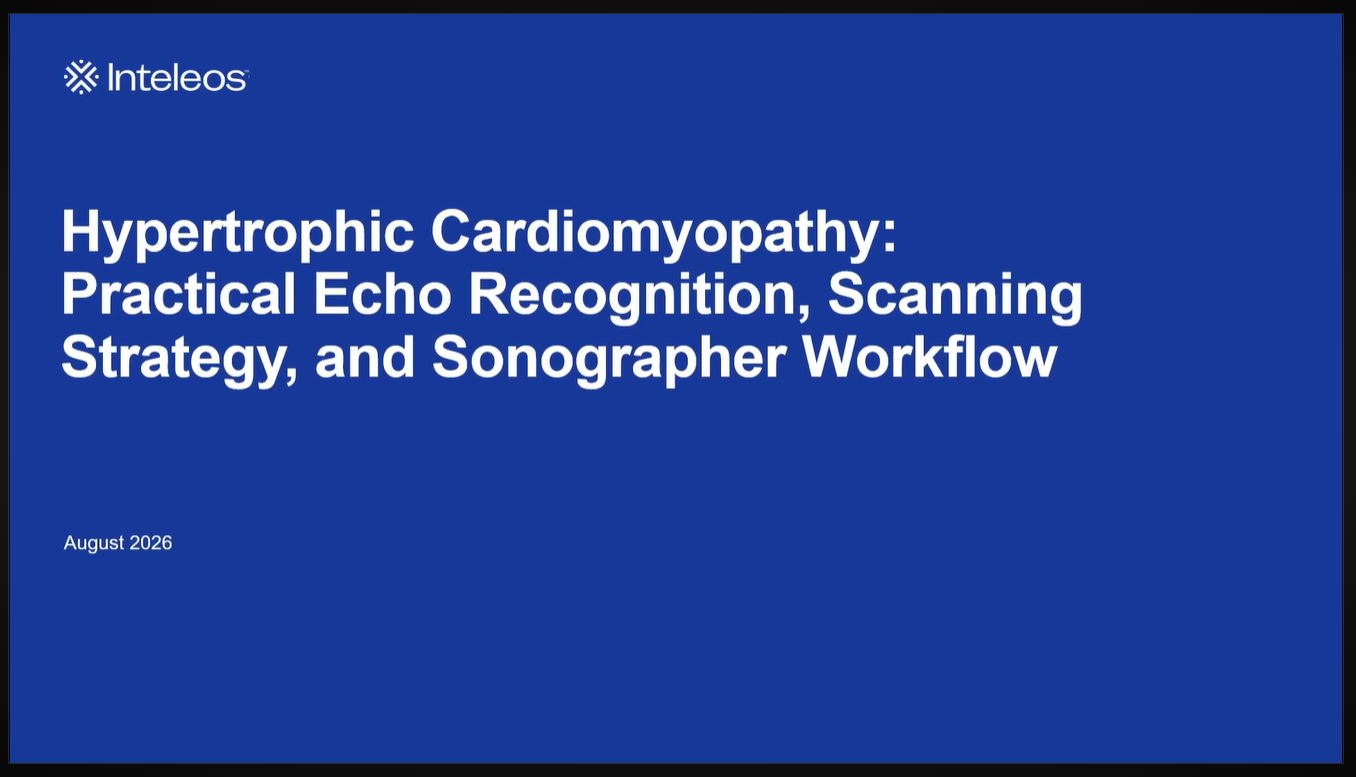 title card: Hypertrophic Cardiomyopathy: Practical Echo Recognition, Scanning Strategy, and Sonographer Workflow